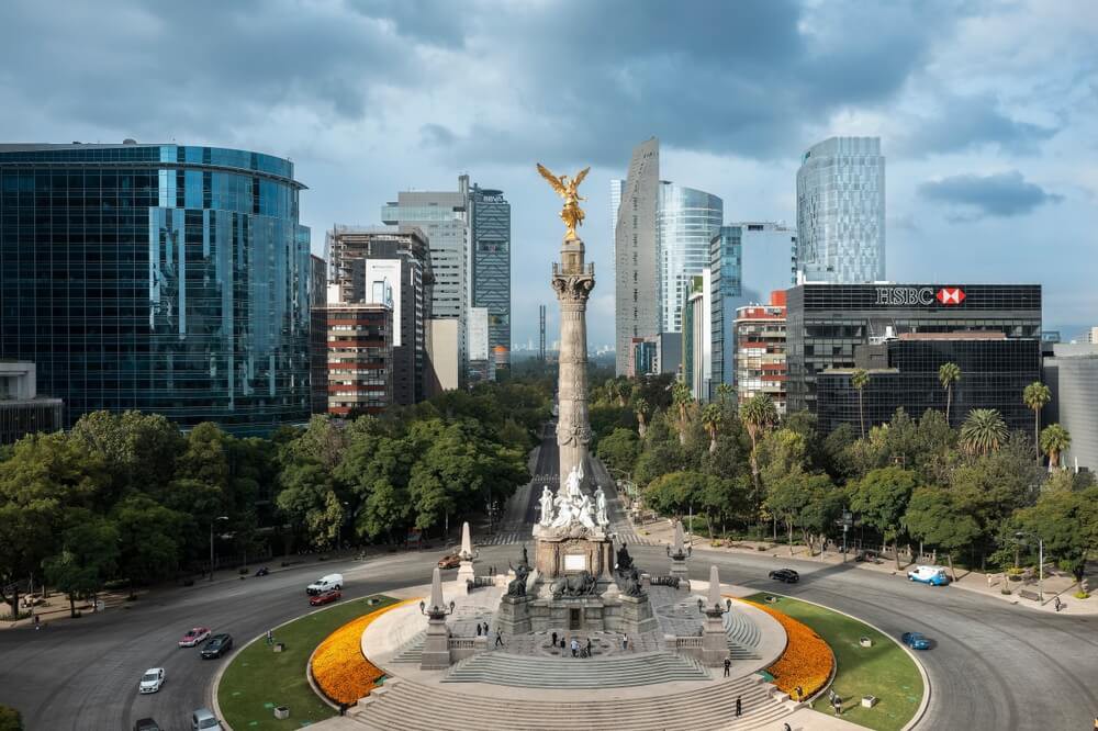 The Ángel de la Independencia in the Reforma District, home to many historical sites in Mexico City.