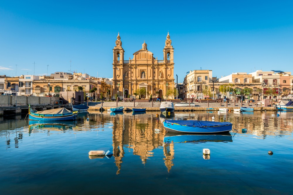 Sliema: A baroque church and small port in the town of Sliema