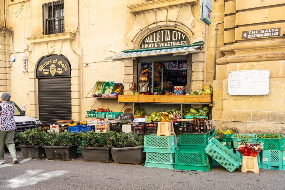 The Valletta Food Market: A fruit and vegetable stall at the city food market