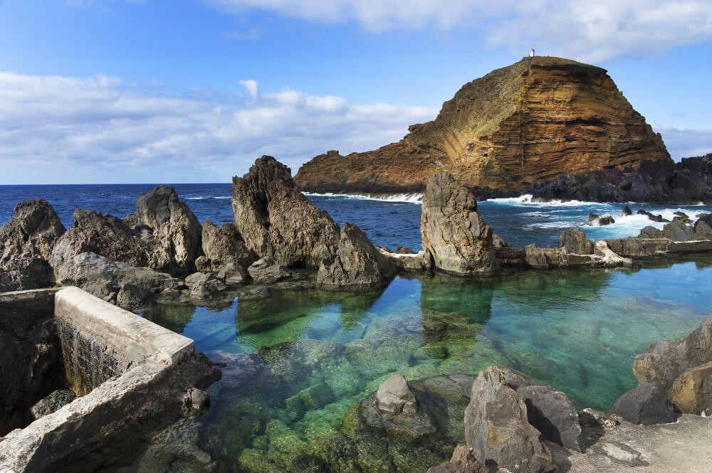 Lagos de Porto Moniz: The blue Atlantic Ocean surrounded by volcanic rocks