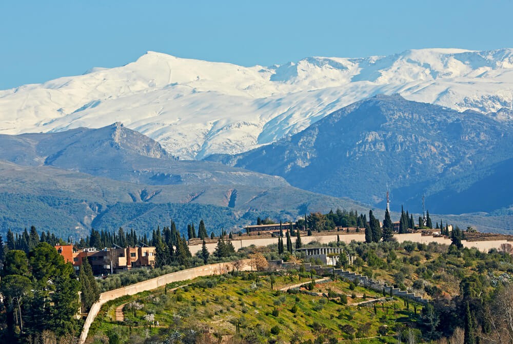 Sierra Nevada: Granada with the Sierra Nevada mountains in the background